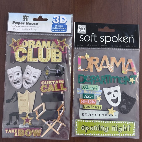 Drama Club 3D Stickers - 2 Sets - Picture 1 of 1
